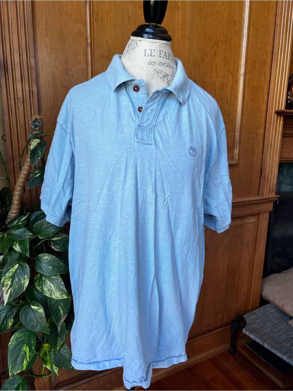 Timberland Men's Blue Polo with Button Placket XL